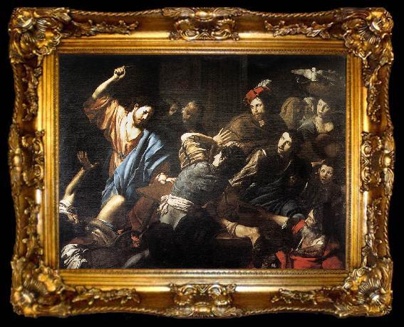 framed  VALENTIN DE BOULOGNE Christ Driving the Money Changers out of the Temple kjh, ta009-2