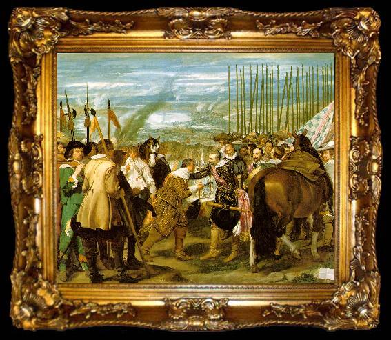 framed  VELAZQUEZ, Diego Rodriguez de Silva y The Surrender of Breda (Las Lanzas) wr, ta009-2