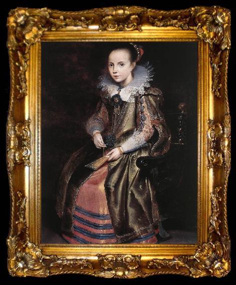 framed  VOS, Cornelis de Elisabeth (or Cornelia) Vekemans as a Young Girl re, ta009-2