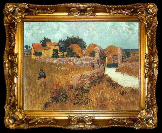 framed  Vincent Van Gogh Farmhouse in Provence, ta009-2