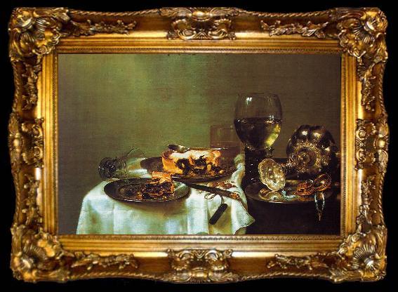 framed  Willem Claesz Heda Breakfast Still Life with Blackberry Pie, ta009-2