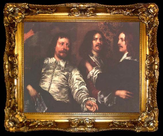 framed  William Dobson The Artist, Sir Charles Cotterell and Balthasar Gerbier, ta009-2