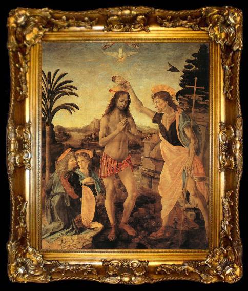 framed   Leonardo  Da Vinci The Baptism of Christ, ta009-2