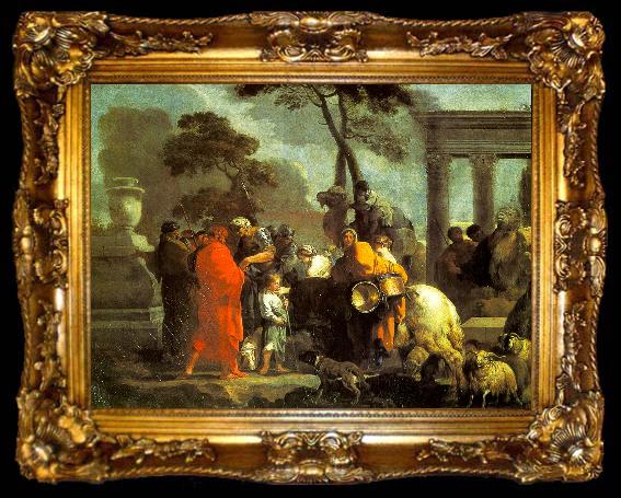 framed  Bourdon, Sebastien The Selling of Joseph into Slavery, ta009-2