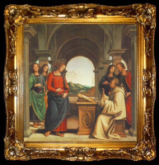 framed  PERUGINO, Pietro The Vision of St. Bernard af, ta009-2