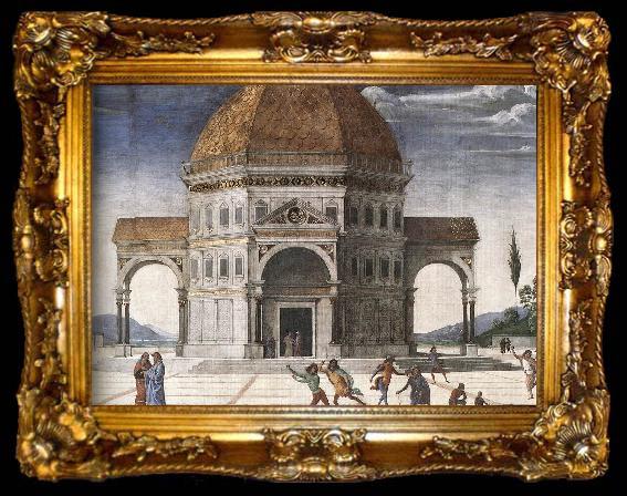 framed  PERUGINO, Pietro Christ Handing the Keys to St. Peter (detail) s, ta009-2