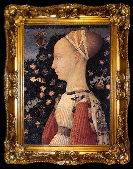 framed  PISANELLO Portrait of a Princess of the House of Este  vhh, ta009-2