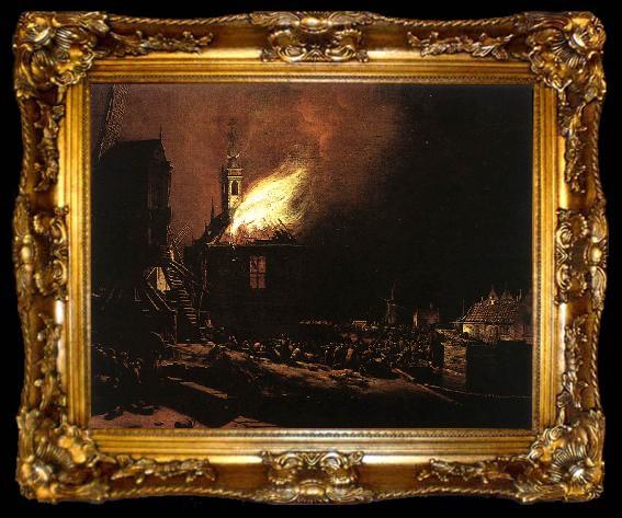 framed  POEL, Egbert van der The Explosion of the Delft magazine af, ta009-2