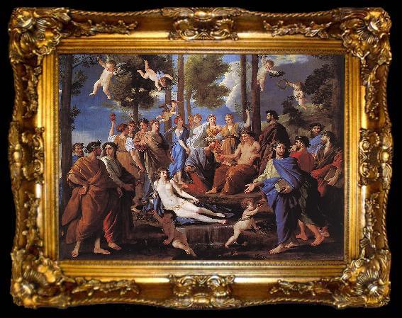 framed  POUSSIN, Nicolas Apollo and the Muses (Parnassus) af, ta009-2