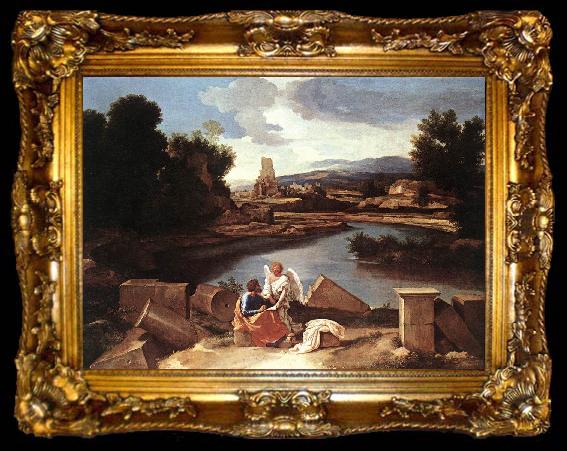 framed  POUSSIN, Nicolas Landscape with St Matthew and the Angel sg, ta009-2