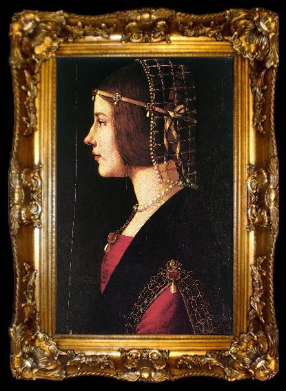 framed  PREDIS, Ambrogio de Portrait of a Woman age, ta009-2