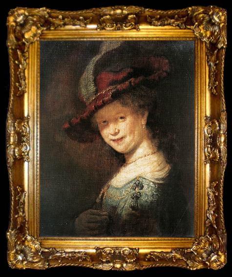 framed  REMBRANDT Harmenszoon van Rijn Portrait of the Young Saskia xfg, ta009-2