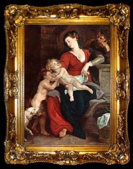 framed  RUBENS, Pieter Pauwel The Holy Family with the Basket f, ta009-2