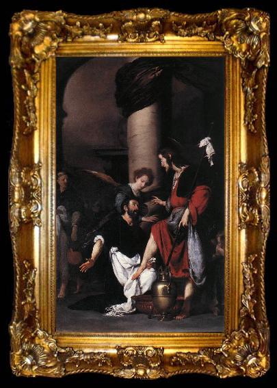 framed  STROZZI, Bernardo St Augustine Washing the Feet of Christ  fg, ta009-2