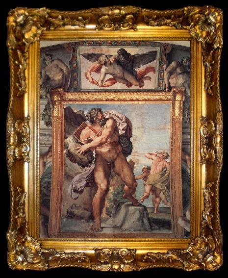 framed  Annibale Carracci Deckengemalde aus der Galleria Farnese, ta009-2