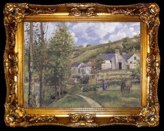 framed  Camille Pissarro A View of L-Hermitogo,near Pontoise, ta009-2