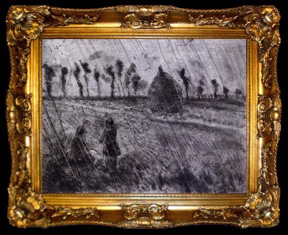 framed  Camille Pissarro Rainy effect, ta009-2