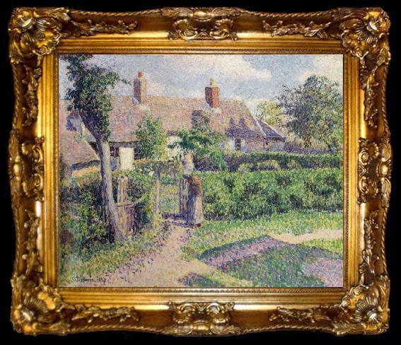 framed  Camille Pissarro Peasants-house,Eragny, ta009-2