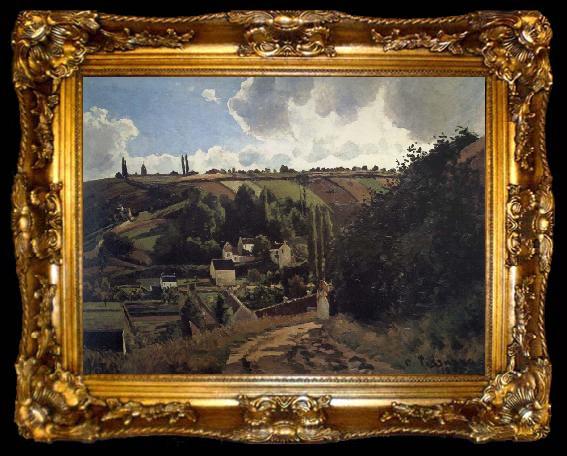 framed  Camille Pissarro La Cote du Fallais,Pontoise, ta009-2
