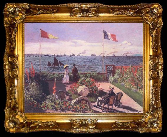 framed  Claude Monet Terrace at Sainte-Adresse, ta009-2