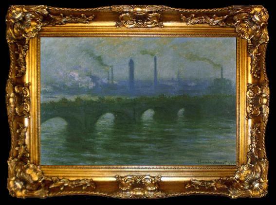 framed  Claude Monet Waterloo Bridge,Overcast Weather, ta009-2