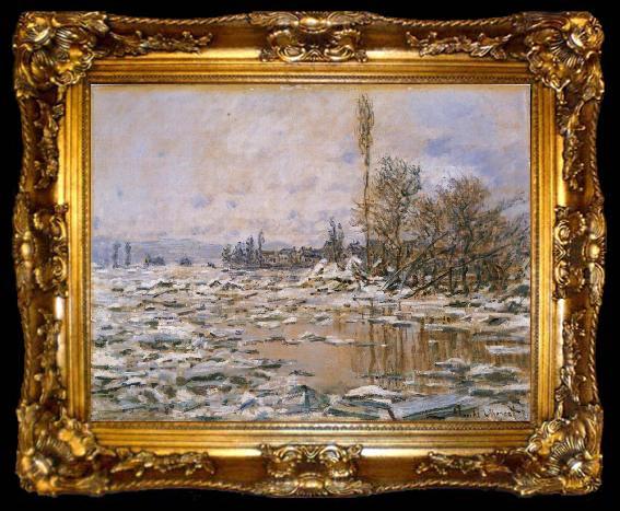 framed  Claude Monet Breakup of Ice,Grey Weather, ta009-2