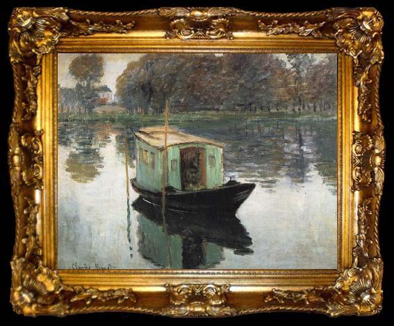 framed  Claude Monet The Studio Boat, ta009-2