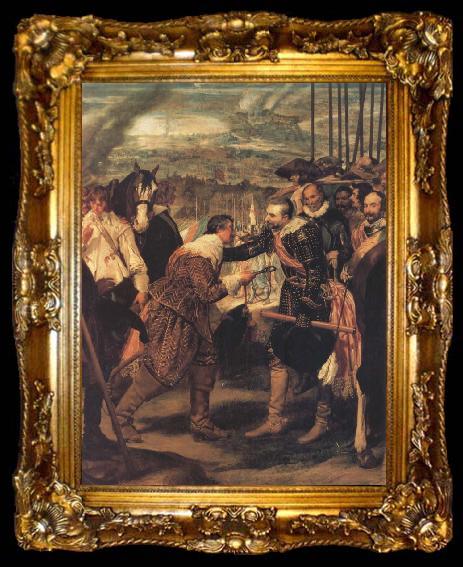 framed  Diego Velazquez Die Ubergabe von Breda.Ausschnitt:Die Beiden Feldherren, ta009-2