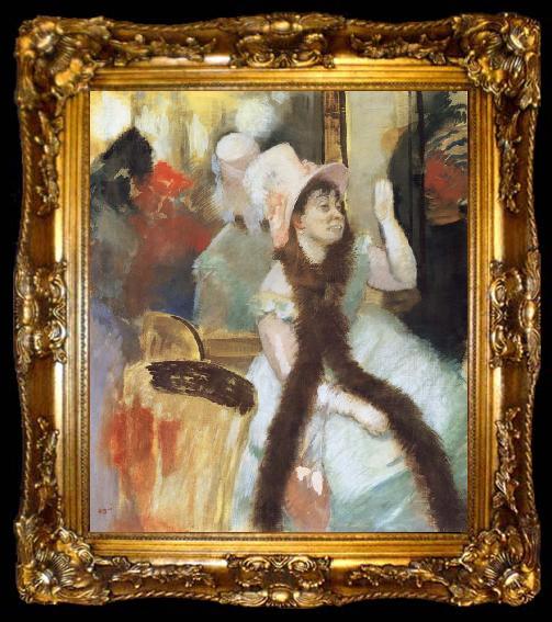 framed  Edgar Degas Portrait apres un Bal costume, ta009-2