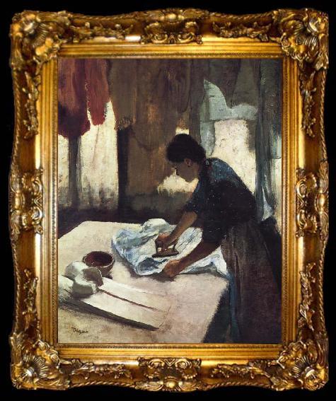 framed  Edgar Degas Repasseus a Contre jour, ta009-2