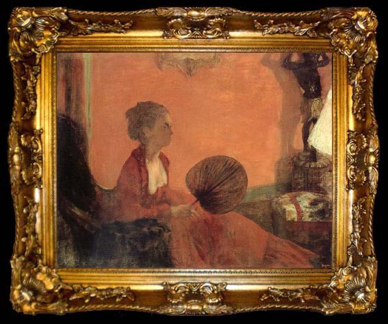 framed  Edgar Degas Madame Camus en rouge, ta009-2