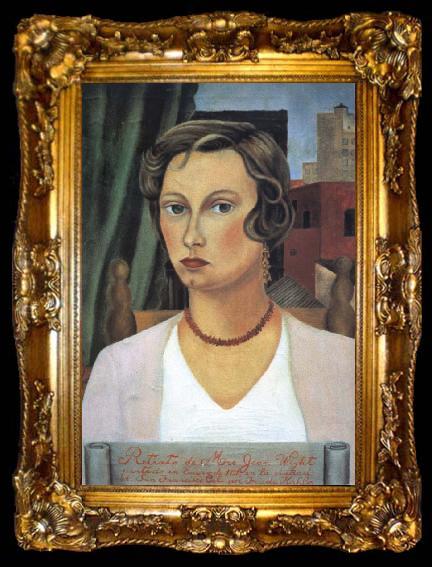 framed  Frida Kahlo Portrait of Mrs.Jean Wight, ta009-2