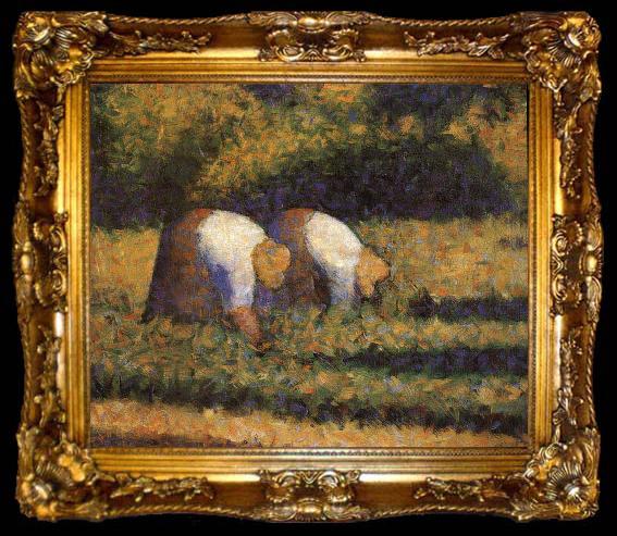 framed  Georges Seurat The Countrywoman in the work, ta009-2