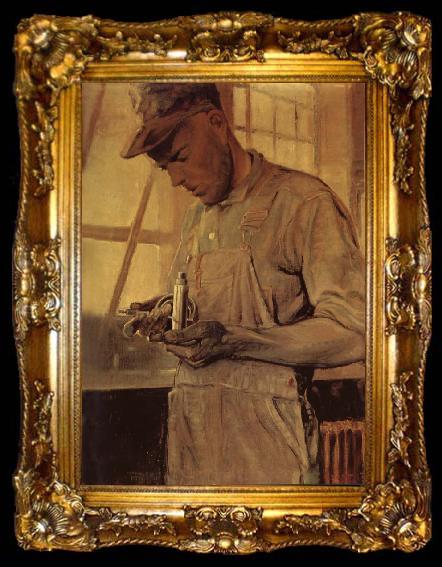 framed  Grant Wood The Product checker, ta009-2
