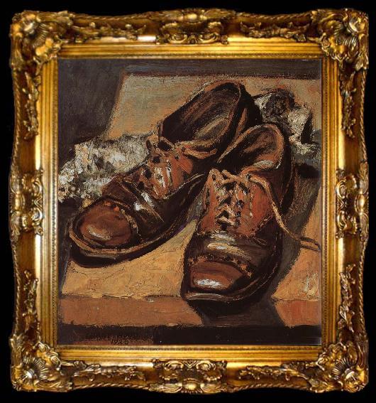 framed  Grant Wood Old shoes, ta009-2