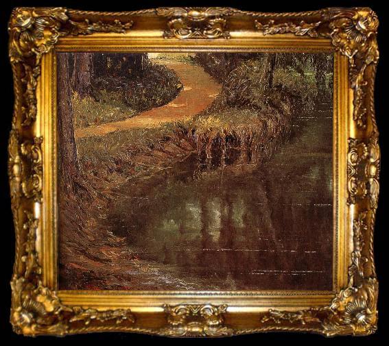 framed  Grant Wood The Path intersect the Garden, ta009-2