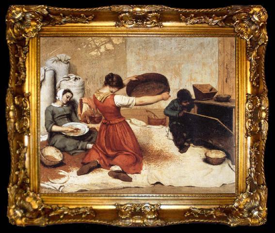 framed  Gustave Courbet Die Kornsieberinnen, ta009-2
