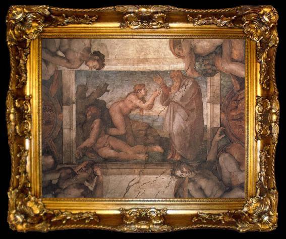 framed  Michelangelo Buonarroti Die Erschaffung der Eva, ta009-2