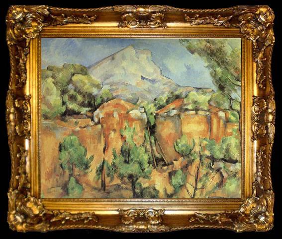framed  Paul Cezanne La Montagne Sainte-Victoire,vue de Bibemus, ta009-2