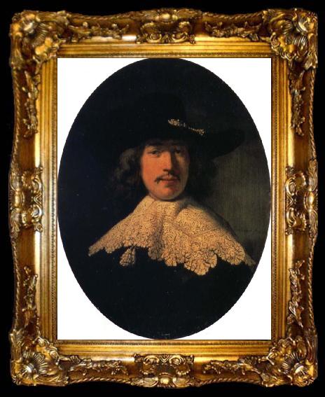framed  REMBRANDT Harmenszoon van Rijn Portrait of Maurits Huygens, ta009-2