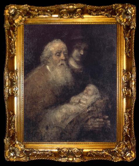 framed  REMBRANDT Harmenszoon van Rijn Simeon with the Christ Child in the Temple, ta009-2