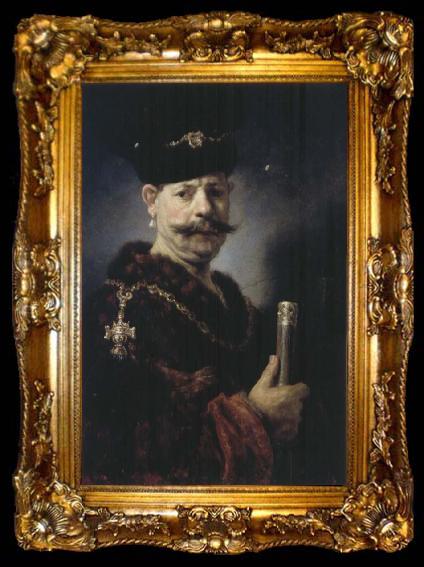 framed  REMBRANDT Harmenszoon van Rijn The Polish Nobleman or Man in Exotic Dress, ta009-2