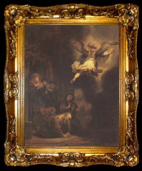 framed  REMBRANDT Harmenszoon van Rijn The Angel Leaving Tobias and His Family, ta009-2