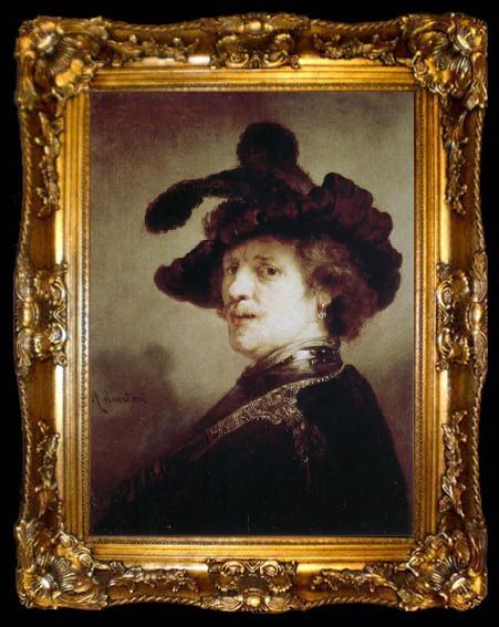 framed  REMBRANDT Harmenszoon van Rijn Self-Portrait in Fancy Dress, ta009-2