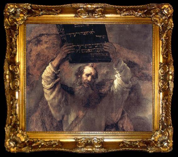 framed  REMBRANDT Harmenszoon van Rijn Moses with the Tablets of the Law, ta009-2