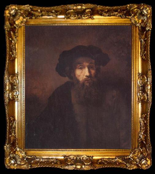 framed  REMBRANDT Harmenszoon van Rijn A Bearded Man in a Cap, ta009-2