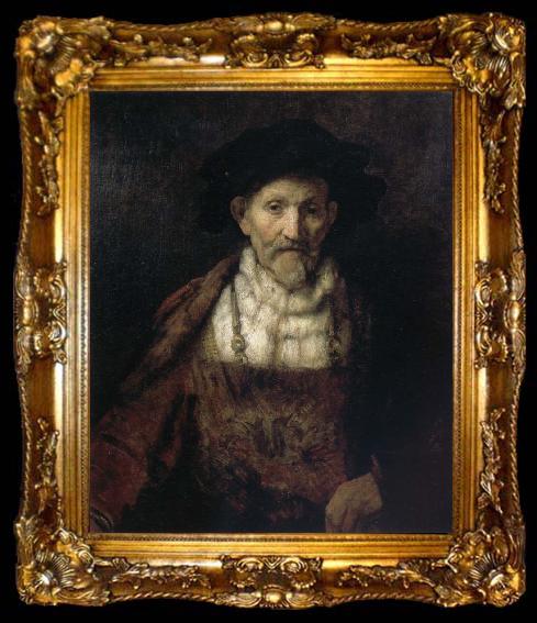 framed  REMBRANDT Harmenszoon van Rijn Portrait of an Old Man in Period Costume, ta009-2