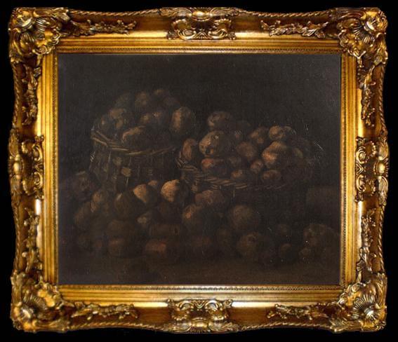 framed  Vincent Van Gogh Still Life with Two Baskets of Potatoes (nn04), ta009-2