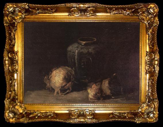 framed  Vincent Van Gogh Still life wtih Ginger Jar and Onions (nn04), ta009-2