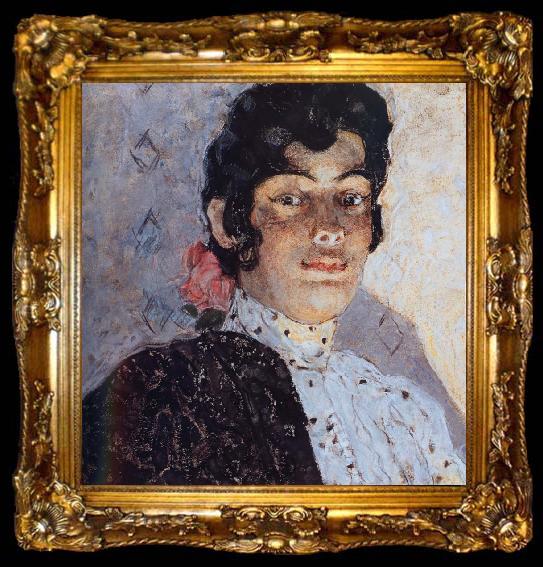 framed  Alexander Yakovlevich GOLOVIN The Woman of spanish had on a shawl Black, ta009-2